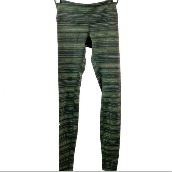 -Lululemon Wee striped leggings- olive green 4 perfect for fall - Picture 1 of 6